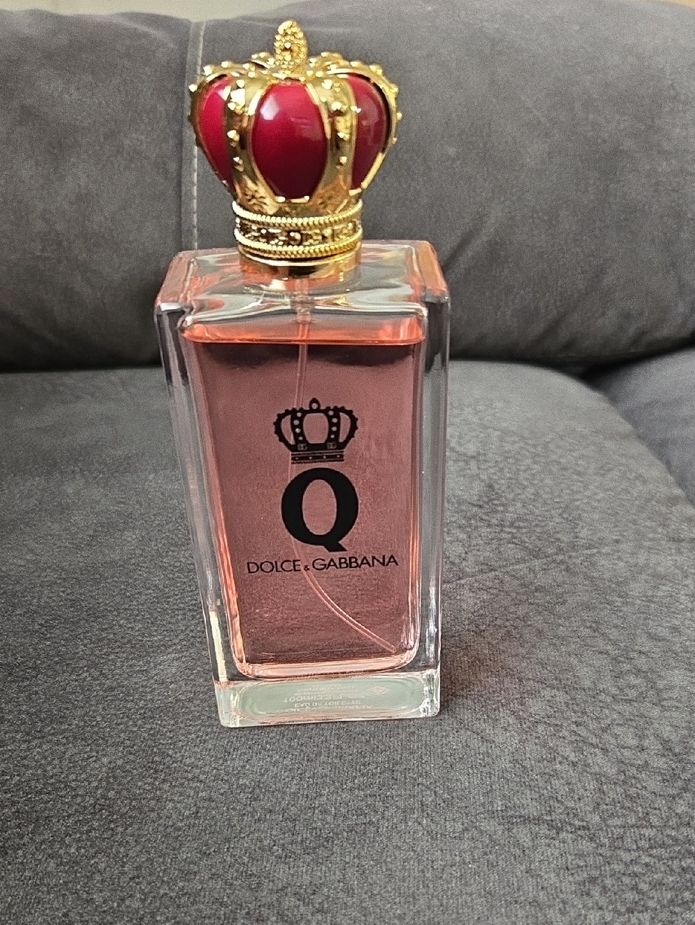 Dolce & Gabbana decorative perfume bottle with red and gold crown